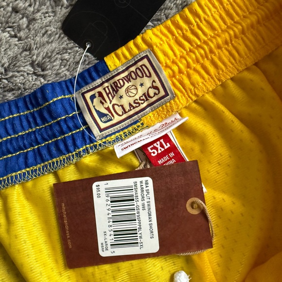 Men’s Golden State Warriors Shorts, Mitchell & Ness, NBA, Swingman 1995, 5XL - Picture 4 of 7
